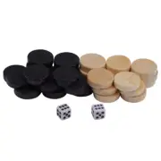 32Pcs Wooden Drafts & Checkers Chess Piece for Kids Board Game for Kids CH