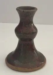 Handmade Studio Art Pottery Clay Candlestick Holder Signed 4.5” SALE!