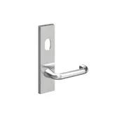 Legge Alpha 29 External Door Lever on Plate with Hole Satin Chrome Plate