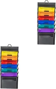 KALLORY 2pcs Organ Bag Storage Bag Wall Folders Files Expanding Duvet Bins Paper Folder Cubicle File Holder Hanging Wall Folder Holder File Folders Expandable File Folder File Organizer Pp
