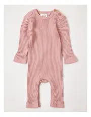 [Sprout] Rib Knit Coverall in Baby Pink