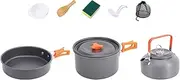 Abbraccia Camping Cookware Set Cooking Pot Pan and Kettle for Picnic Fishing Hiking
