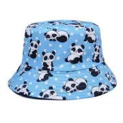 New Cartoon Panda Print Hat Children'S Fashion Versatile Sunscreen Sunshade Fish