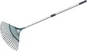 Uandhome Rake for Leaves, Rakes for Lawns Heavy Duty Hoe Lawns Leaf Lawn Leveling Rake Yard Tools for Picking up Leaves, Grass Clippings, Garbage with 22 Metal Tines Ergonomics Adjustable Handle