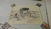 One of a Kind Native American Art Original Sketch Drawing Western Americana RARE