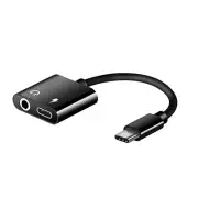 2-in-1 Type-C to 3.5mm Headphone Jack Adapter Earphone Aux Audio &Charge Adapter