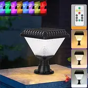 Remote Control Timed Solar Led Outdoor Lighting Pillar Light Ip65 Led Garden Solar Lamp Dimming Rgb Warm Light White Light Neutral Light Solar Lantern Sunlight