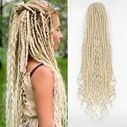 DE Dreadlock Extensions 24 Inch 3 In 1 Synthetic Dreads Extensions Mixed DE Dreads Hippie Style 15 Strands Handmade Braid in Dreadlock Extensions Soft Double E