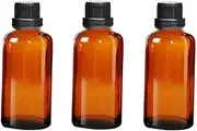 3PCS 100ML Empty Amber Glass Essential Oil Bottles with Orifice Reducer Dropper and Cap for Aromatherapy Fragrance Essential Oil Cosmetic