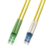 18M (59.04ft) OS2 LC/APC to LC/UPC Fiber Optic Cable Duplex Singlemode 9/125