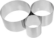 3pcs Round Stainless Steel Cake Mousse Mold Height Bakeware Tool for Pastry Making for Decorating Cakes and Mousse Desserts and Easy to Use