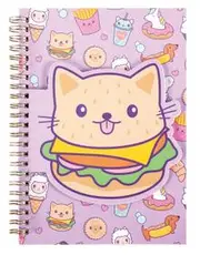 Spiral Notebook - Cat & Burger
