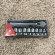 Snap-on 12 Piece 3/8 Drive 12-Point Metric Low-Profile Ratchet & Socket Set- New