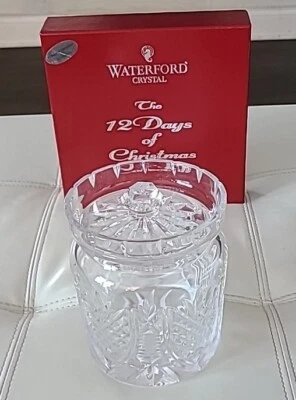 WATERFORD Crystal Twelve Days of Christmas Biscuit Barrel Cookie Jar FREE SHIP