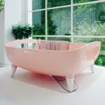 【韓國NINEWARE】簡約碗盤寬版瀝水籃-粉色《屋外生活》廚房收納