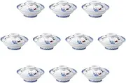 Set of 10, Fall Leaves 7.0 Bones (8.7 x 4.5 inches (22 x 11.5 cm) | Flat Lid Face, Reinforced Porcelain, Setomonohonpo