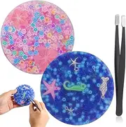 Shappy 2 Pack Skin Picking Fidget Toys Picking Pad Silicone Sensory Toys with Tweezers for Adults Fidget Transfer Anxiety Dermatillomania(Attractive,Vivid)