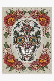 275' x 365' | Machine Washable Runner Rug | Kid & Pet Friendly | Indoor Rug | Sugar Skull Flatwoven Rug | Ruggable