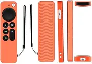 Orange Silicone Case Protective Cover for 2021 Apple TV 4K Siri Remote 2nd Generation