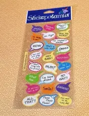 Sticko ASSORTED CAPTIONS Flat Stickers 25 Pcs Multi-Color Speech Bubbles