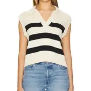 $166 NWT Striped Velvet by Graham & Spencer “Mariette” Sweater Vest Sz Small