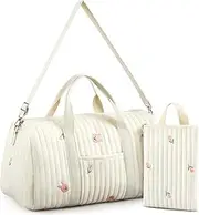 Paterr 2 Pcs Diaper Bag Tote Large Mommy Hospital with Rabbit Cute Cotton Small Reusable Handbag Zip Closure Nappy Storage Pouch Multifunction Baby Stroller Storage