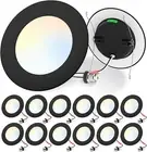 12 Pack 5/6 Inch Retrofit LED Recessed Lighting, High Brightness 12W 1100LM Ultr