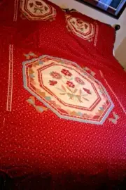90" x 110" Dresden Plate Cheater Quilt Top Print Queen/King