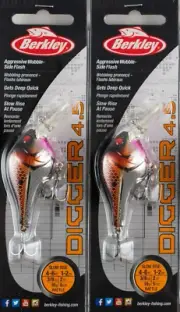 (LOT OF 2) BERKLEY DIGGER 4.5 (3/8OZ) BHBDG4.5-BSV BLACK SILVER 1431308 I6122