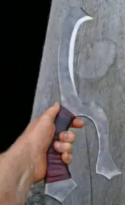 Handmade Hand foredge Klingon Mek'leth Knife with Leather grip & Leather Cover.