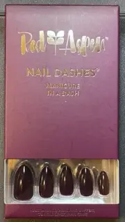 Red Aspen Press On Nails, Medium Almond, Cosmic Carlee