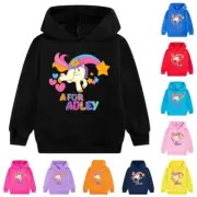 Girls A FOR ADLEY Print Long Sleeve Hoodie Sweatshirt Jumper Pullover Tops 2-14Y