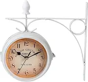 Double Sided Clock Waterproof European-Style Double-Sided Wall Clock Creative Classic Clocks Home Decor Hanging Double Side Hanging Clock for Patio, Garage, Train Station Clock