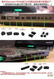 Silicone waterproof Dustproof Plug Cover for DELL Alienware M15X M18X M17X R3 R4