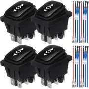 4Pcs Black Momentary Polarity Reverse Switch Waterproof Control Rocker Toggle