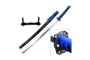 Powa Beam Blue Carbon Steel Samurai Katana Blue Cord Wrapped Handle (K-SW-72BL)
