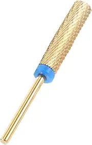 ASAKKURA Long Nail Drill Bit Gold Flat Top for Manicure Portable Nail Drill Tungsten Carbide Bits