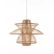 New Oriental Natural Hand-Woven Bamboo 3-layer Pendant Lamp