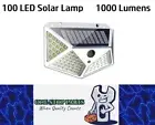1 x White Solar Motion Sensor Light Outdoor 100 LED Wall Lamp (1pc)