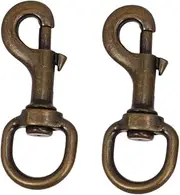 FIXOSHEE 2Pcs Pet Collar Hooks with Swivel Joints Durable Alloy Buckle Accessories for Dogs and Cats for Leashes and Harnesses for Pet Supplies Bronze