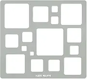 Aleks Melnyk No.209 Metal Squares Template, Squares Stencil, Squares Master, Art Squares Tool, Isometric Drawing Template, Lapidary, Cabochons, Geometric Ruler, Jewelry Templates Squares