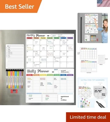 Versatile Magnetic Whiteboard Planner Set - Monthly, Weekly, Daily Organization