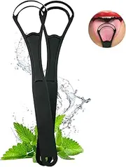 FloraVigo Stainless Steel Tongue Cleaner (2 Pack) Double Scraper Head, Bad Breath Metal Tongue Cleaner, Tongue Scraper, Helps with Oral Hygiene, Suitable for Travel