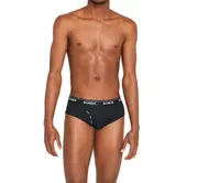 10 X Bonds Mens Guyfront Microfibre Brief Black Underwear