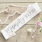 Ginger Ray Baby In Bloom Mummy To Be Floral Rose Gold Foiled Sash