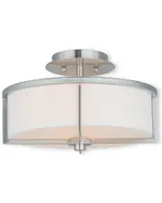 Livex Wesley 2-Light Brushed Nickel Ceiling Mount