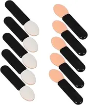MERRYHAPY Small Makeup Brush Set 10 Pcs Mini Eyeshadow Brush Sponge Tips Precision Applicator for Eye Cream Lipstick and Concealer Comfortable Portable