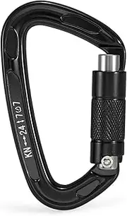 Carabiner Clips, Heavy Duty Hooks, Outdoor 24KN Twist Locking GateAuto Lock D-Ring Buckle Climbing Rappelling Canyoning Hammock Locking Clip