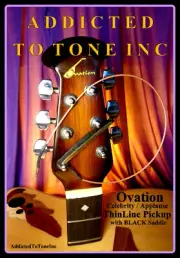 Ovation Celebrity & Applause Guitar Thin Line Pickup BLACK Saddle & SHIM SET