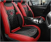 Full Coverage Car Seat Cover， Car Seat Covers Compatible for Mazda 2 3 6 Bk Bl 2010 2006 2015 Gh Gg 2009 2017 2020 CX-5 CX-7 CX-3 2015 CX-30 CX-50 Interior Accessories(Black Red Front)
